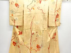 アンティーク　紋錦紗枝葉模様着物